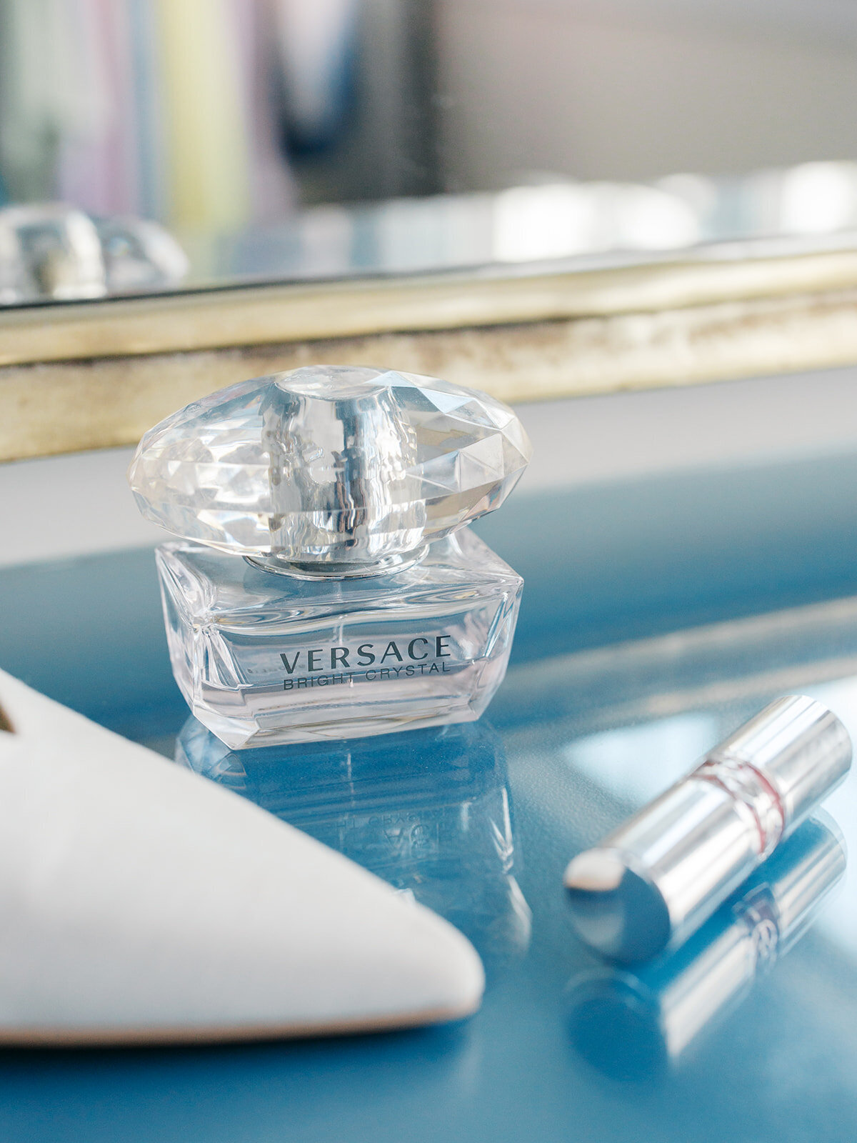 Versace perfume bridal detail