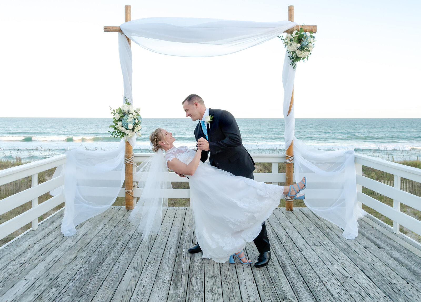 Wilmington NC Wedding Photography - Wrightsville Beach - Nick and Tara - Wedding Arbor Dip - Bella Lumiere Photo Team