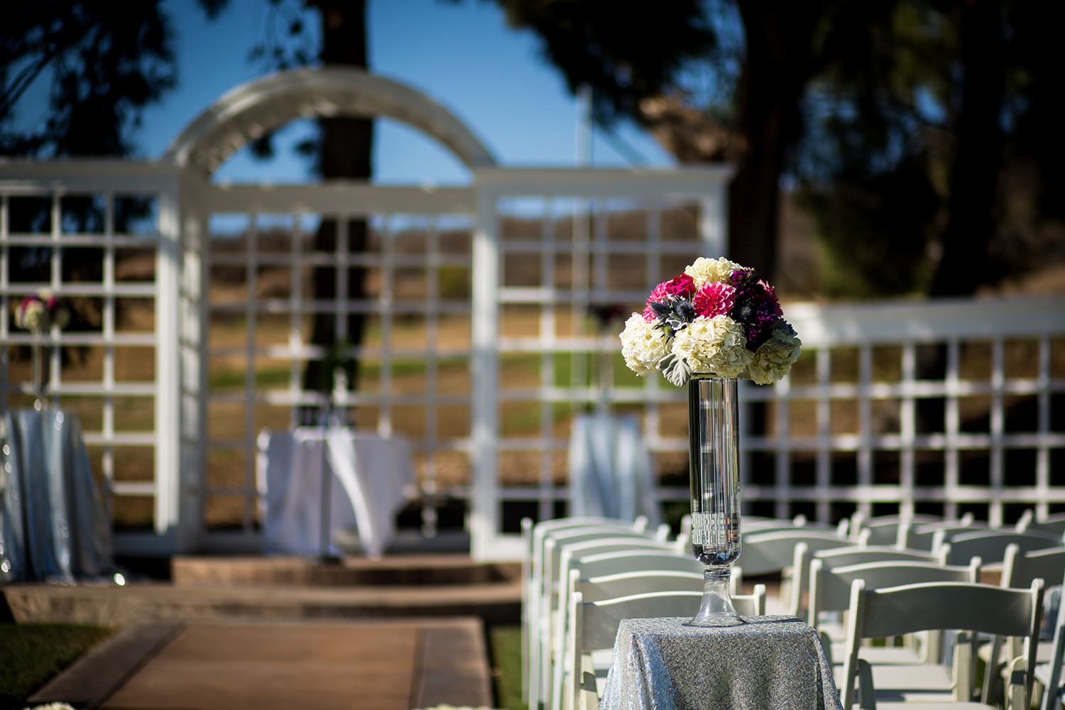 ceremony space with flowers
