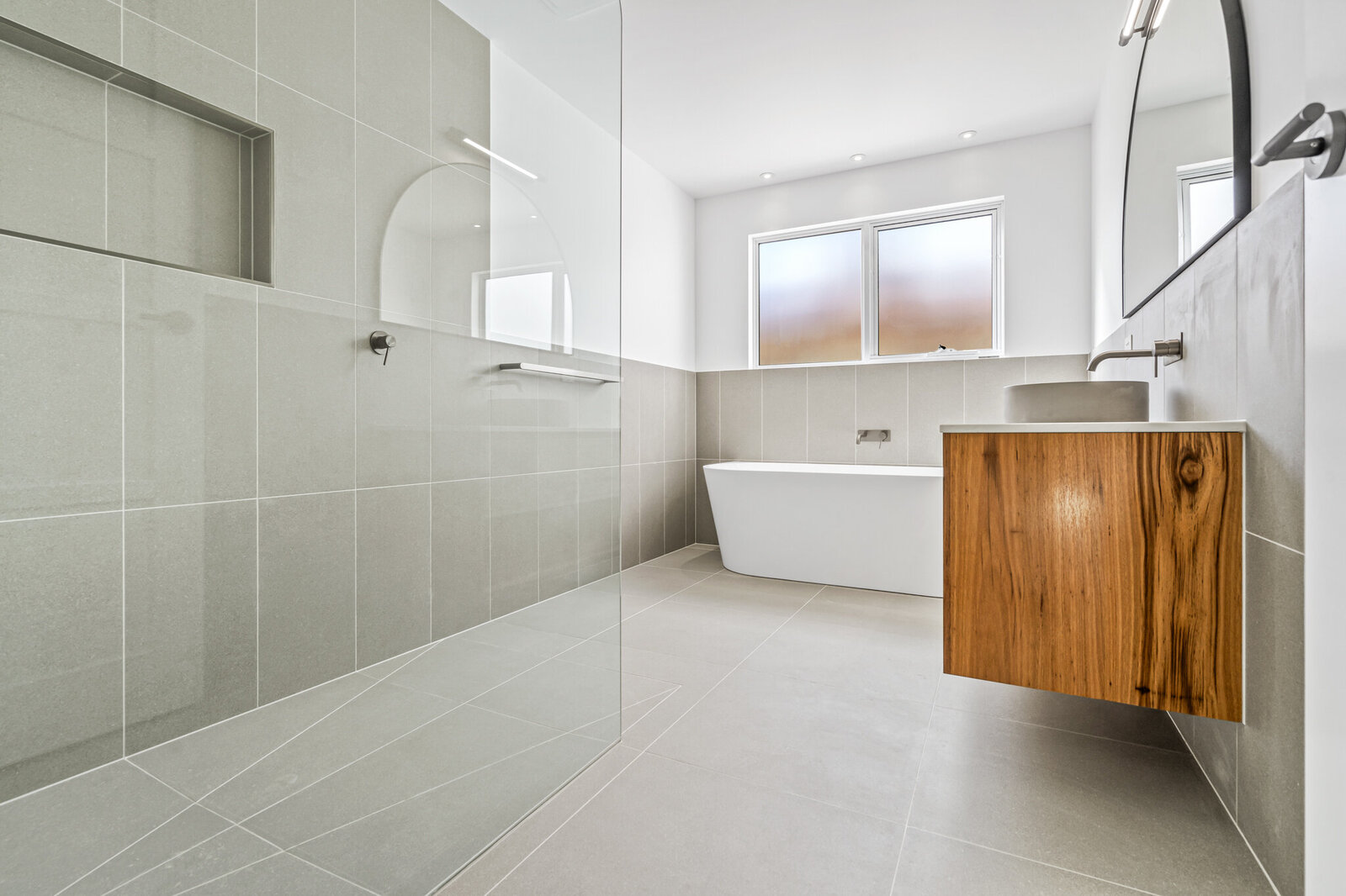 Bathroom design polished concrete modern country design