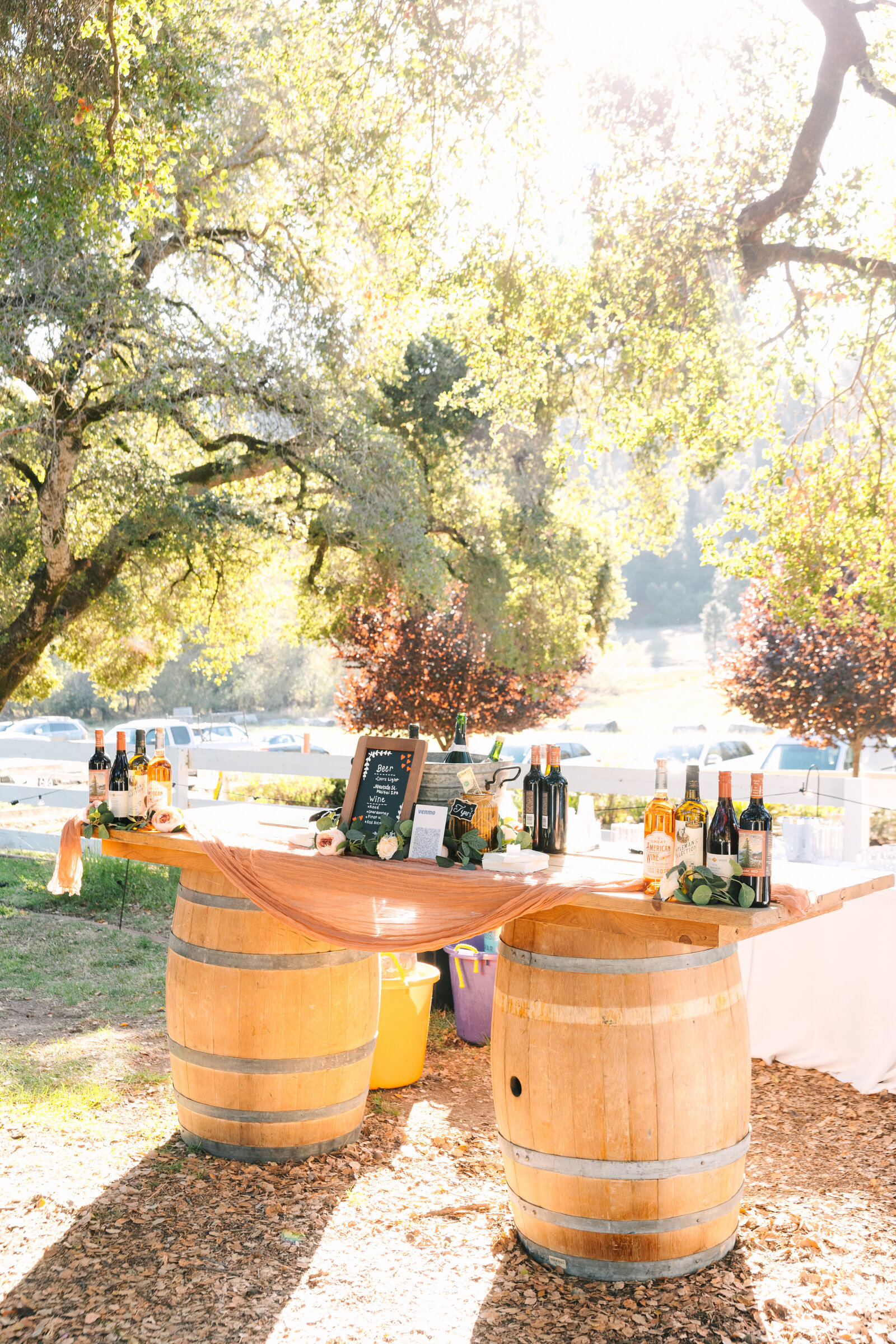 Colorful wedding reception in Santa Cruz, California.