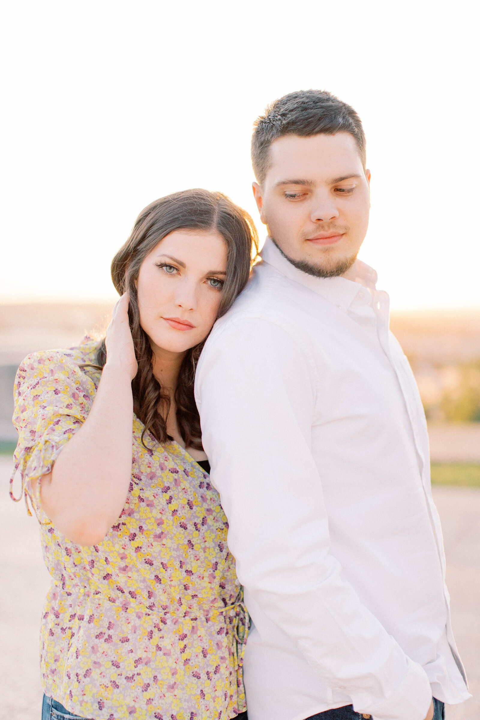 Loose Park and World War One Museum Engagement Session at sunset