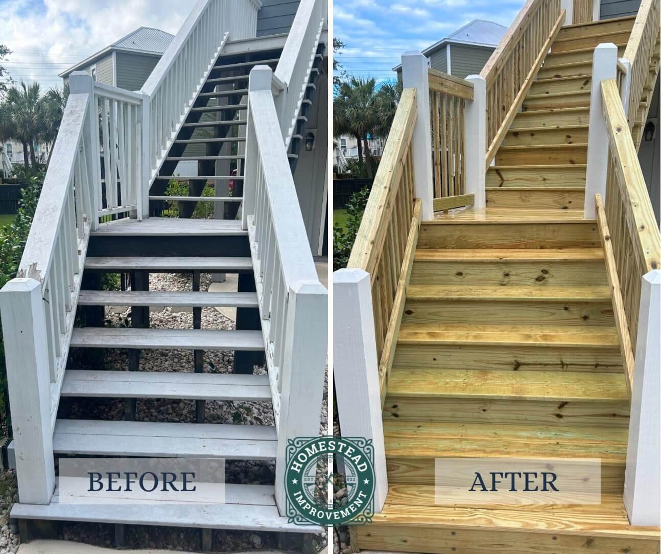 wooden deck stair repair myrtle beach