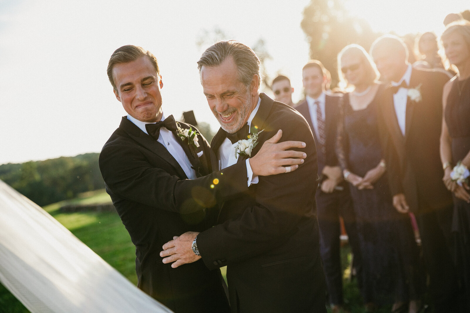 Natural light ceremony at a scenic outdoor venue outside of Philadelphia, Pennsylvania. 