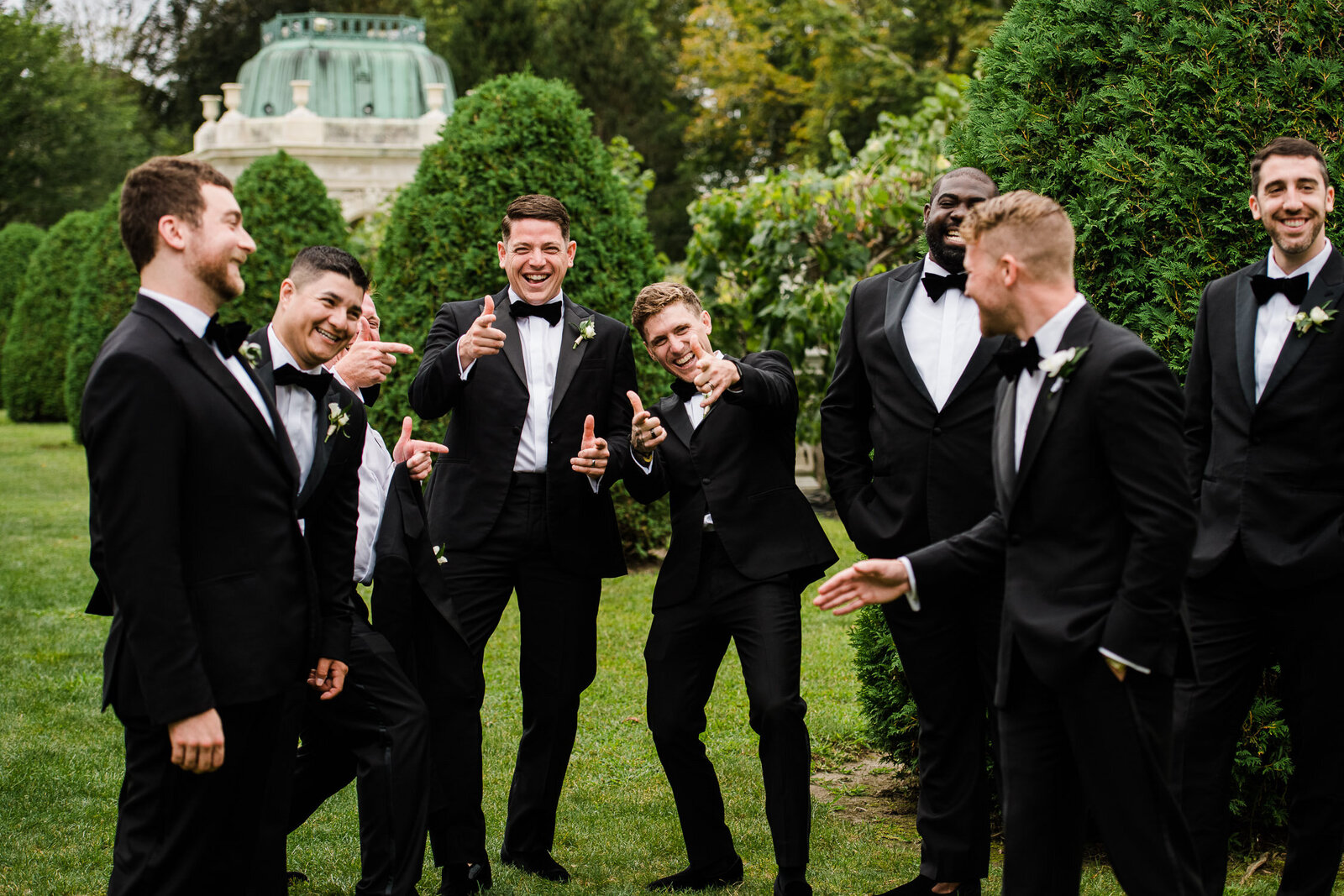groomsmen playful group photos