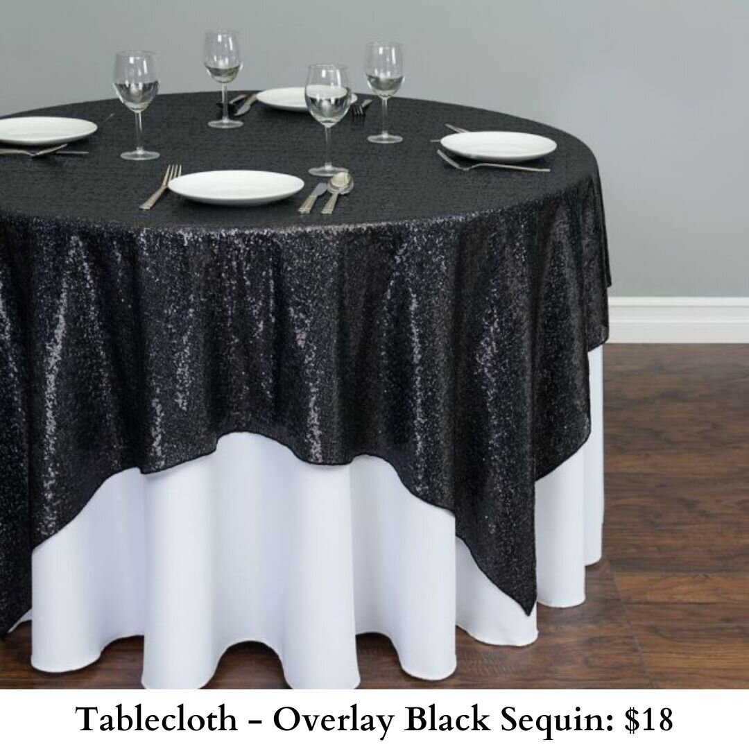 Tablecloth-Overlay Black Sequin-289