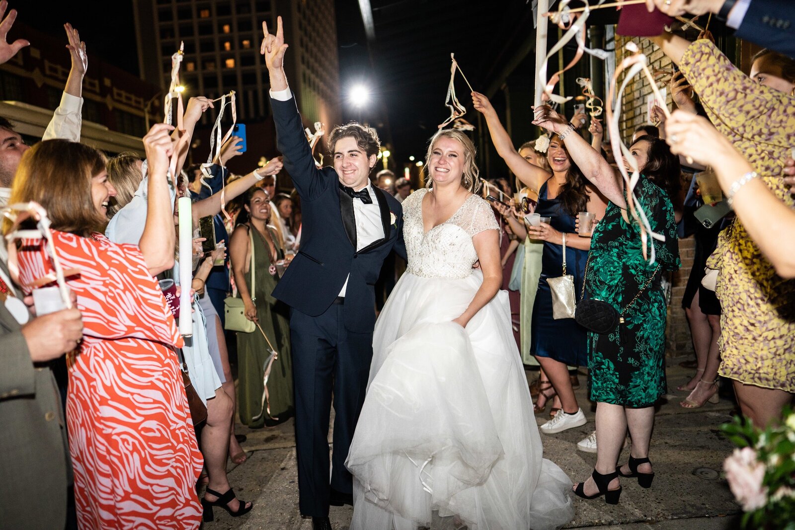 Sparkler send-off at Chicory New Orleans wedding