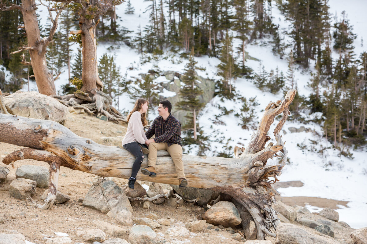 Engagement photographer in Colorado at St Mary's Glacier