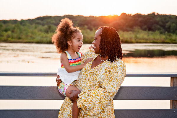 East Brunswick NJ Family Photographer Helmetta Lake Park Sunset Mommy and Me
