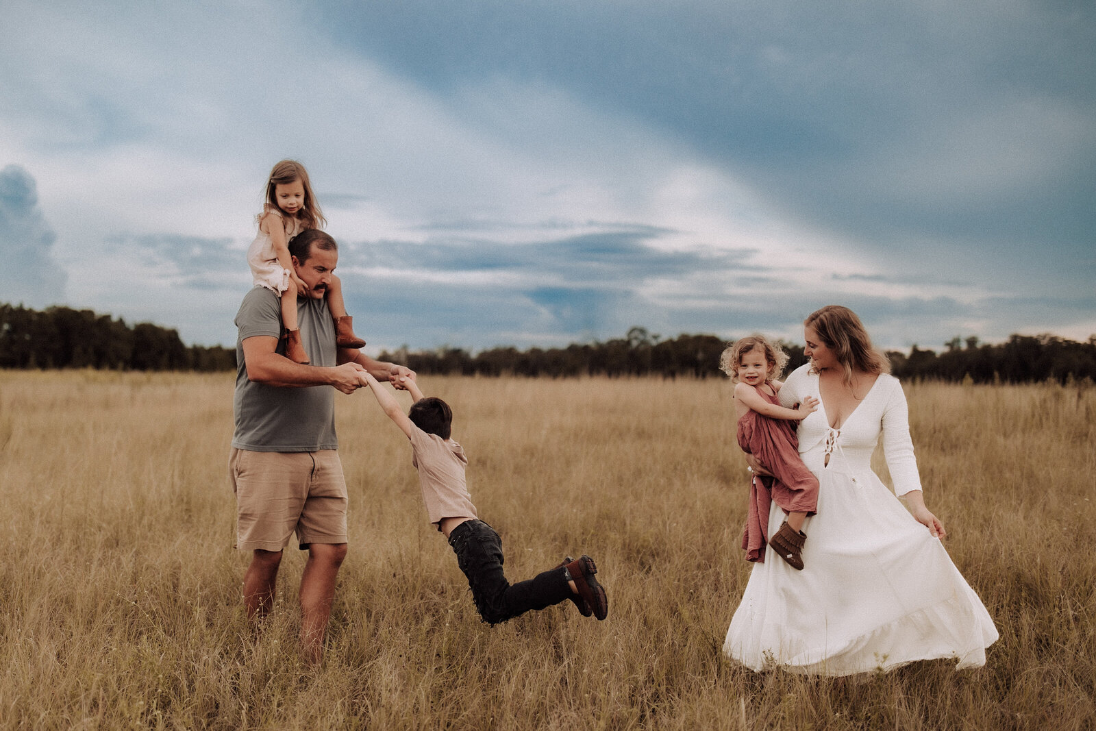 family-playful-field-five-long-white-dress