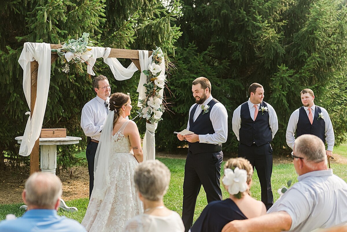Navy & Rose Summer Backyard Wedding | Danvers, IL_0064