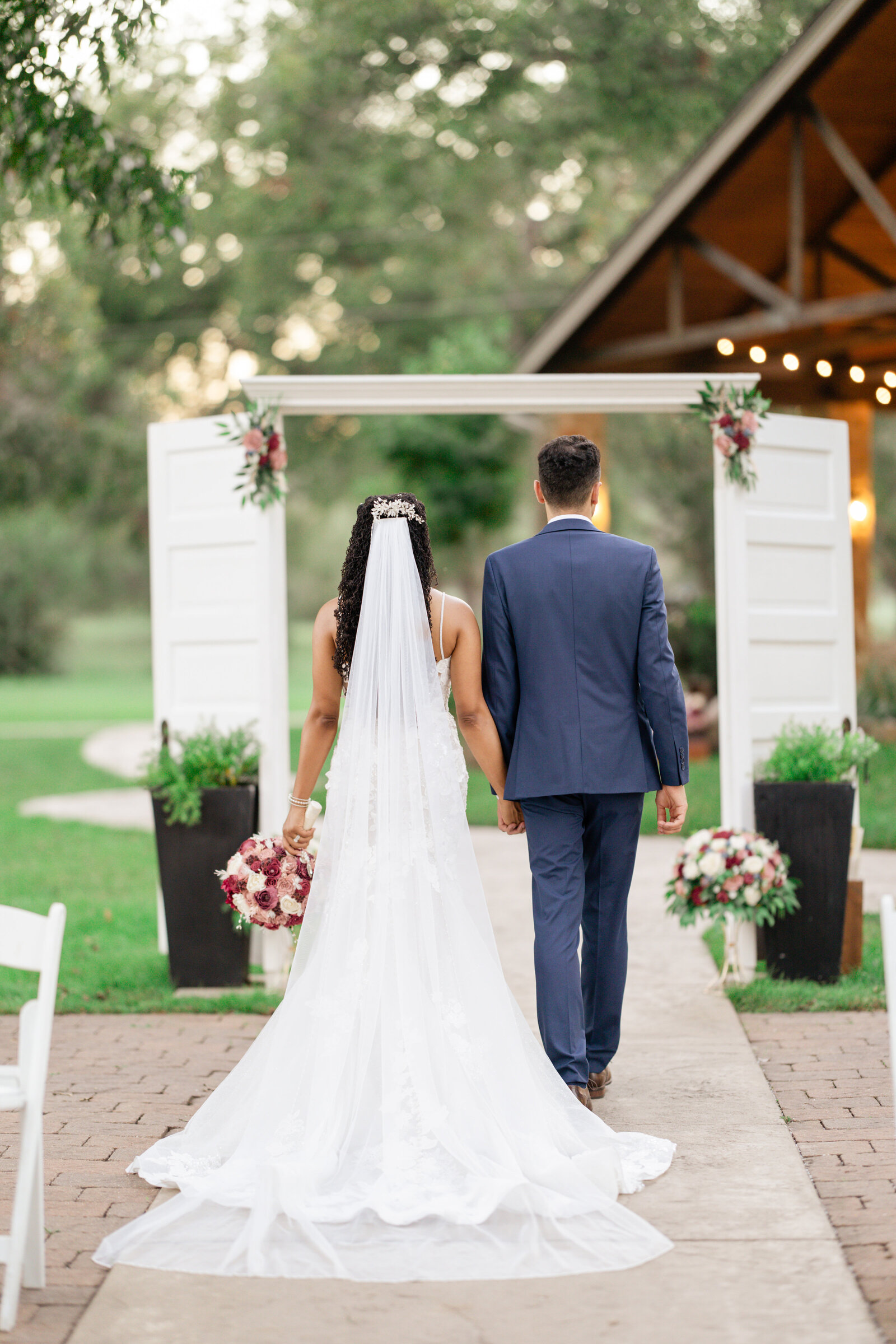 Outdoor solo photography for couple after ceremony