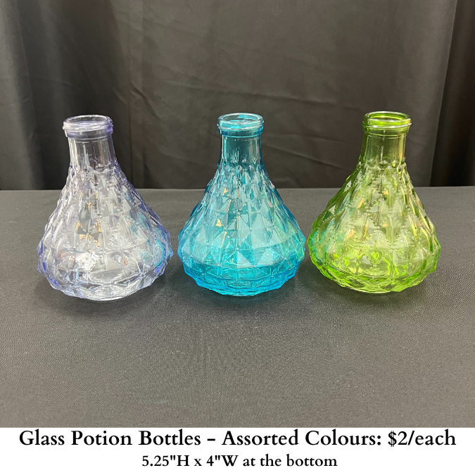 Glass Potion Bottles-Assorted Colours-838