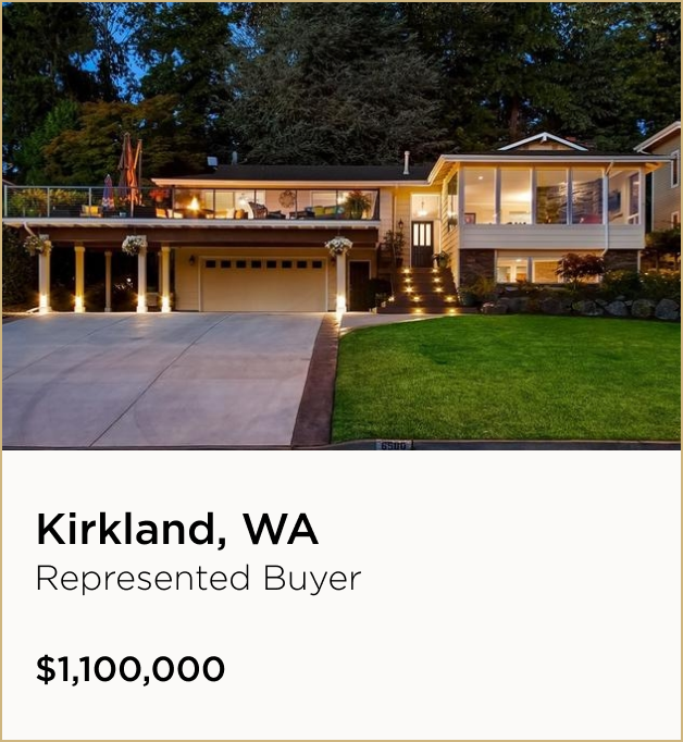 Kirkland, WA $1,100,000 – Represented Buyer