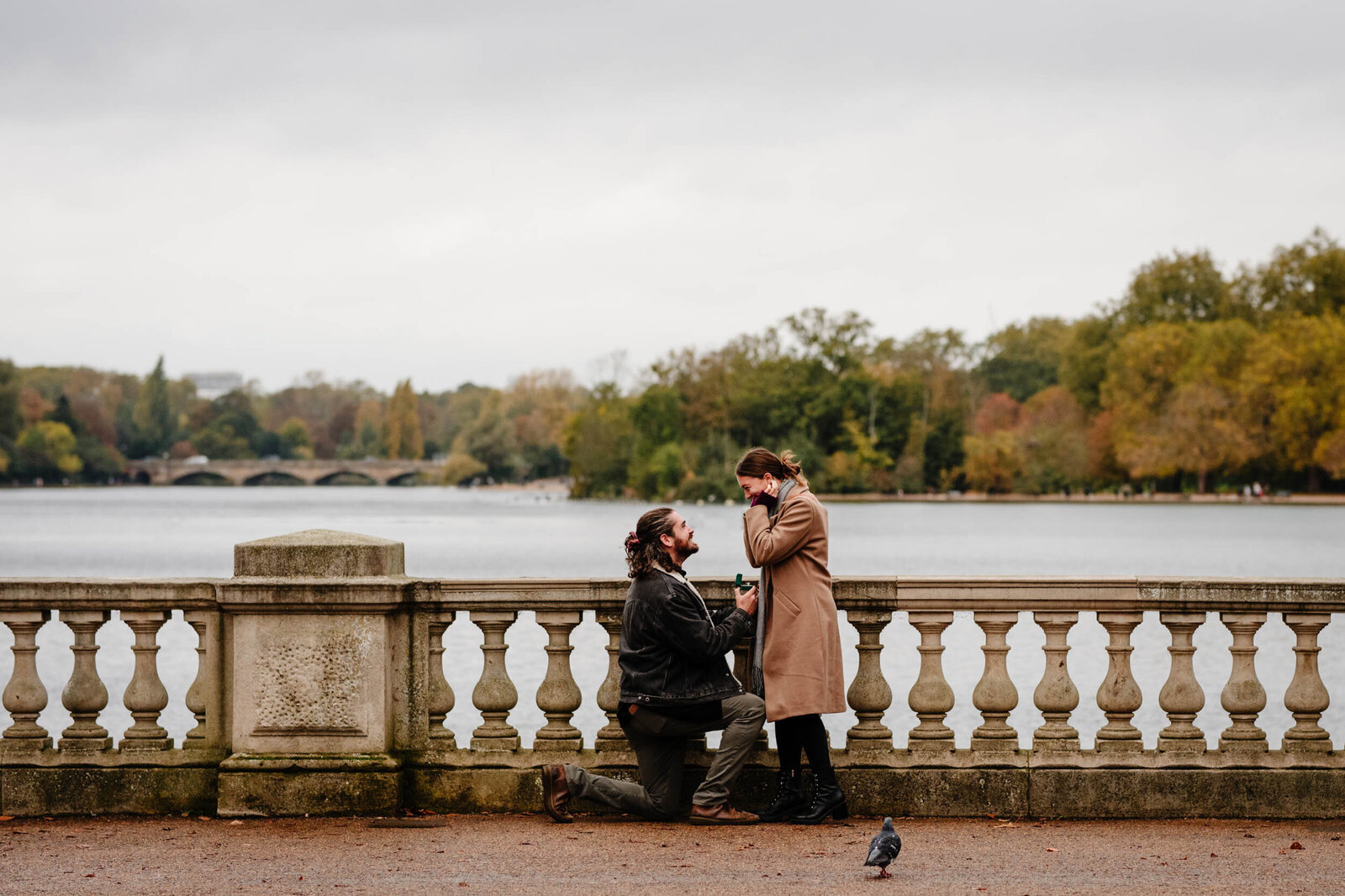 The moment he proposed at Hyde Park in London.