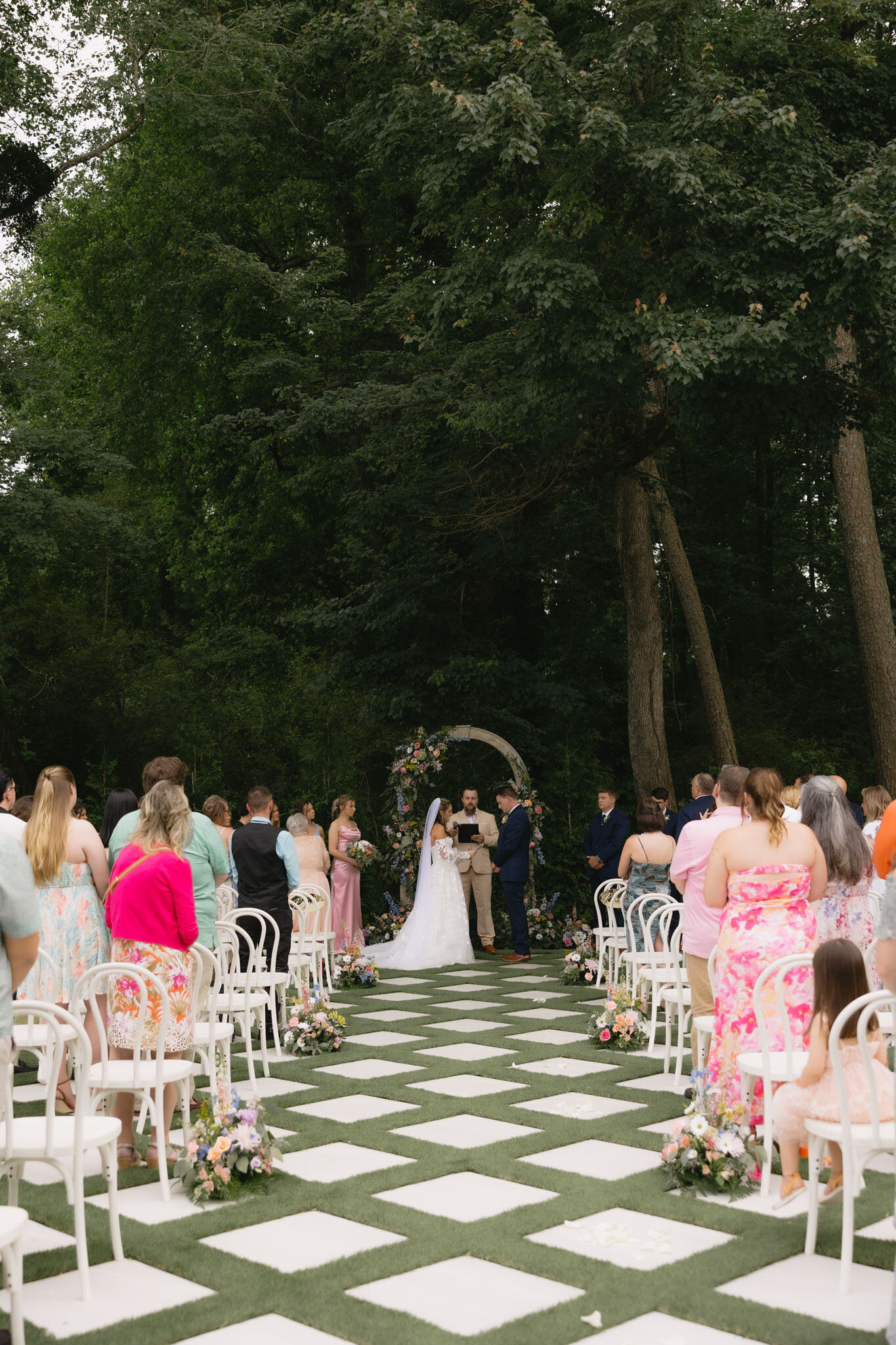 Outdoor wedding ceremony setup