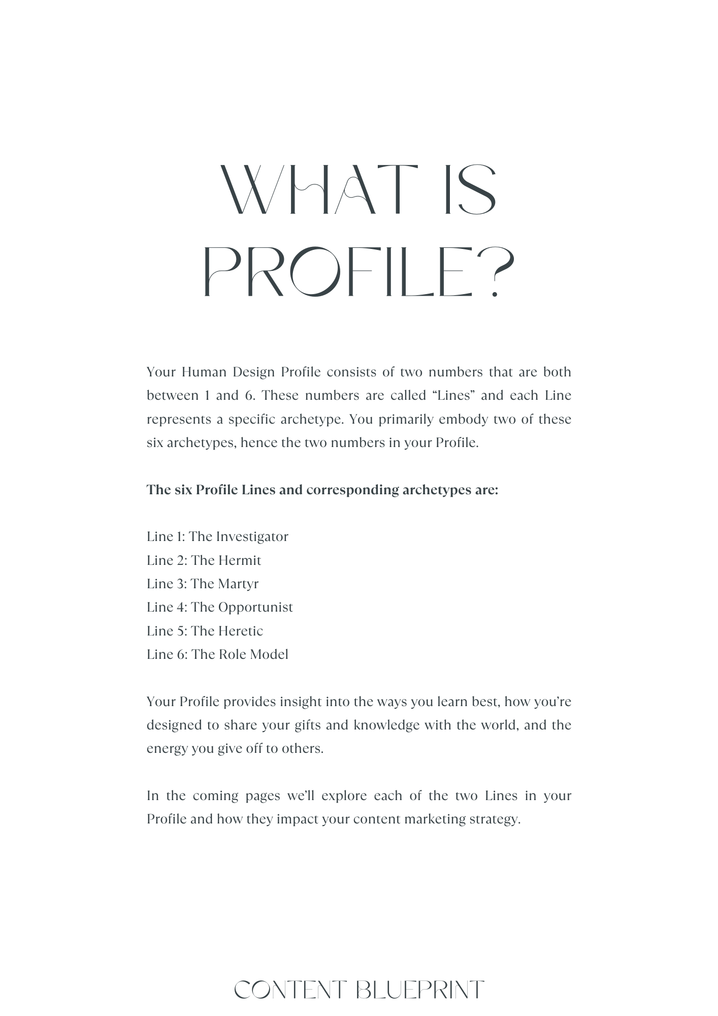 INTRO TO PROFILE
