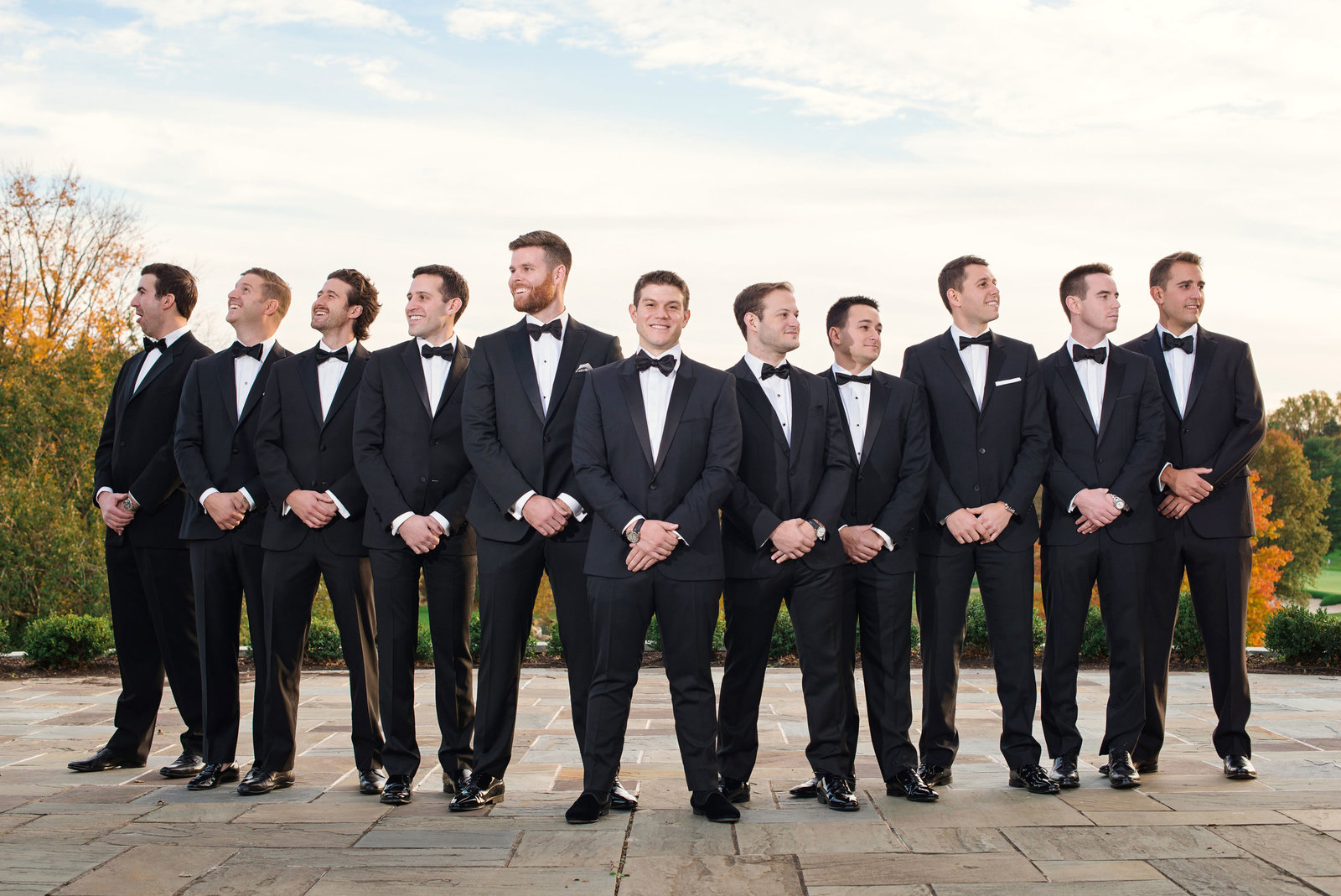 groomsmen posing at Glen Head Country Club
