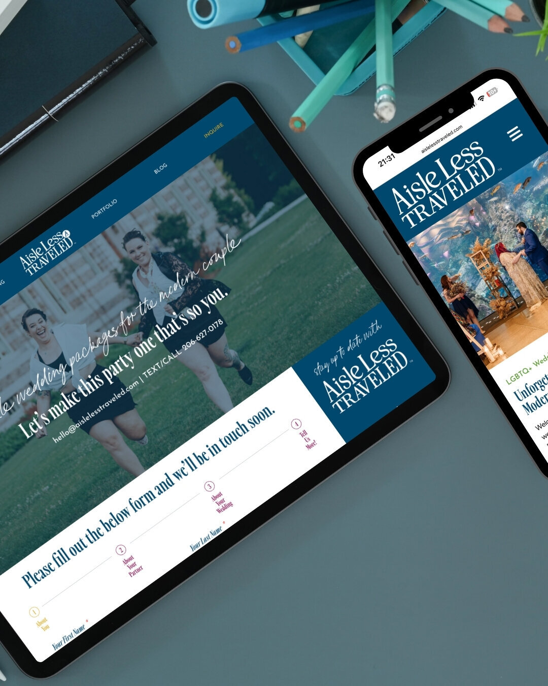 Aisle Less traveled website mockup
