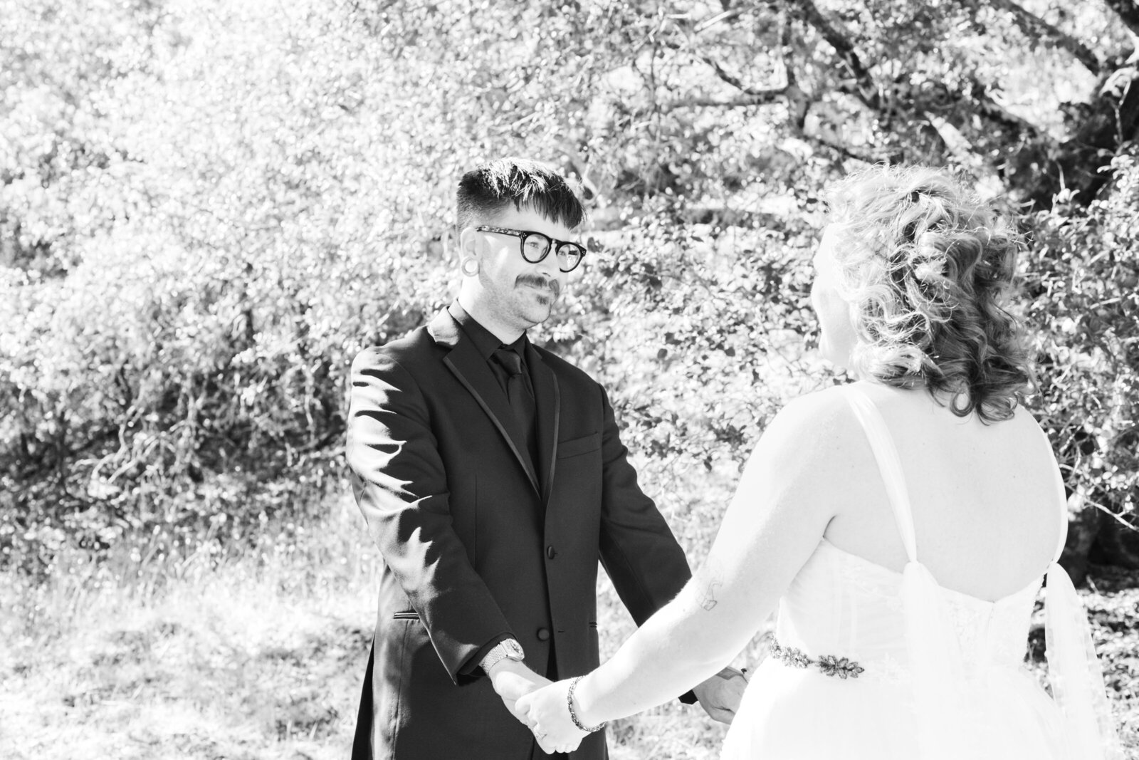 Wedding day first look.