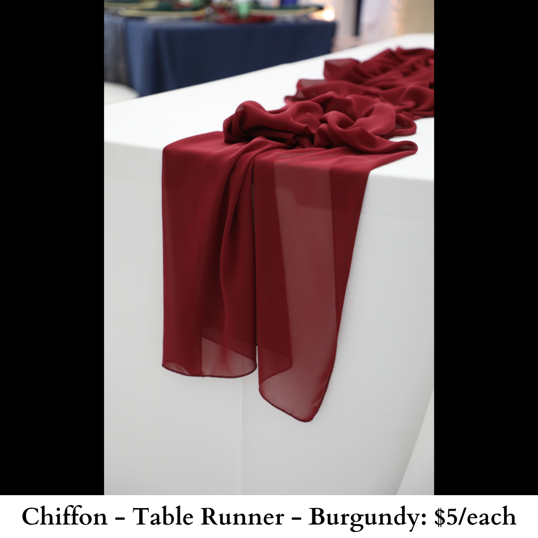 Chiffon-Table Runner-Burgundy-114