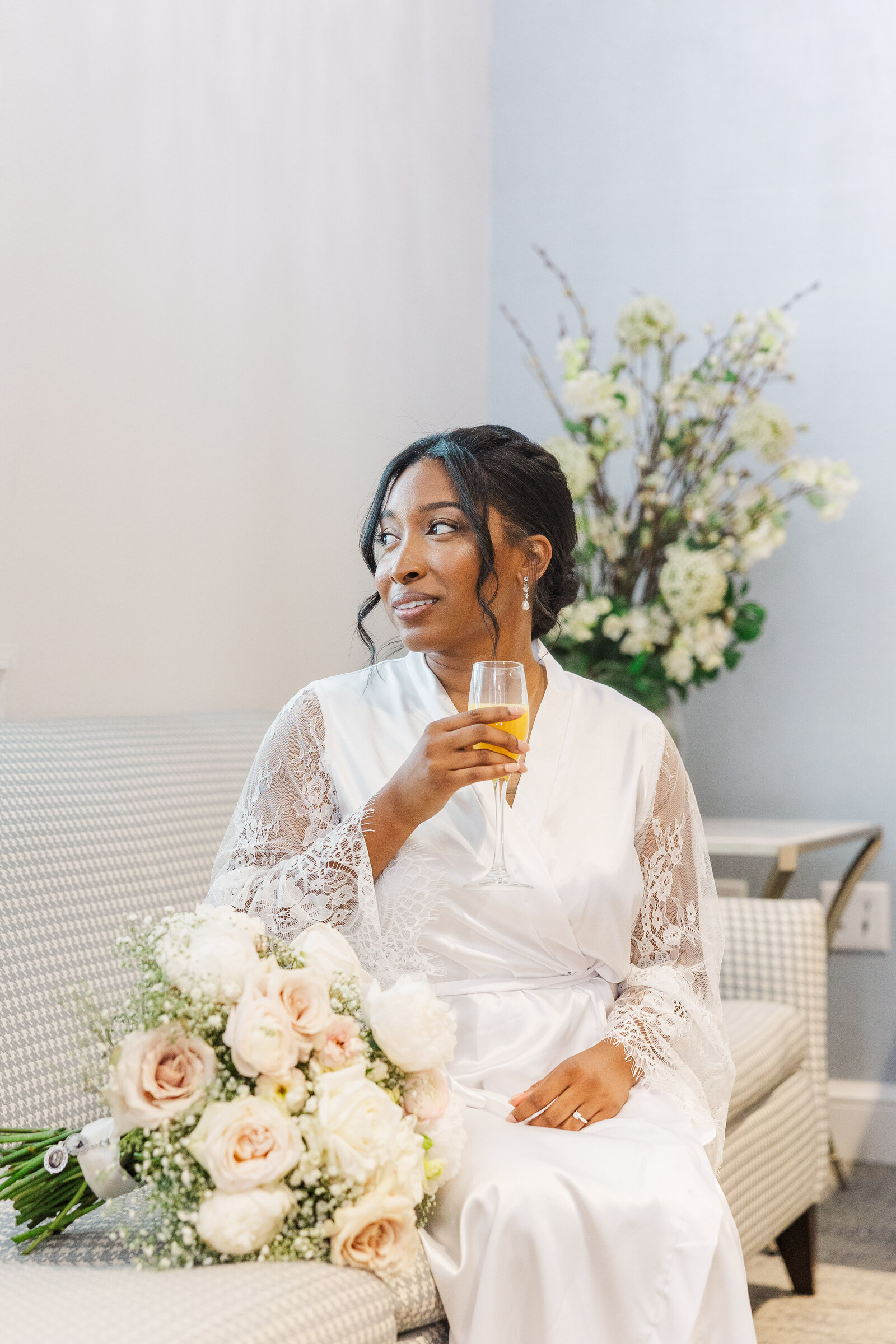 Wedding bride getting ready photography in bridal suite