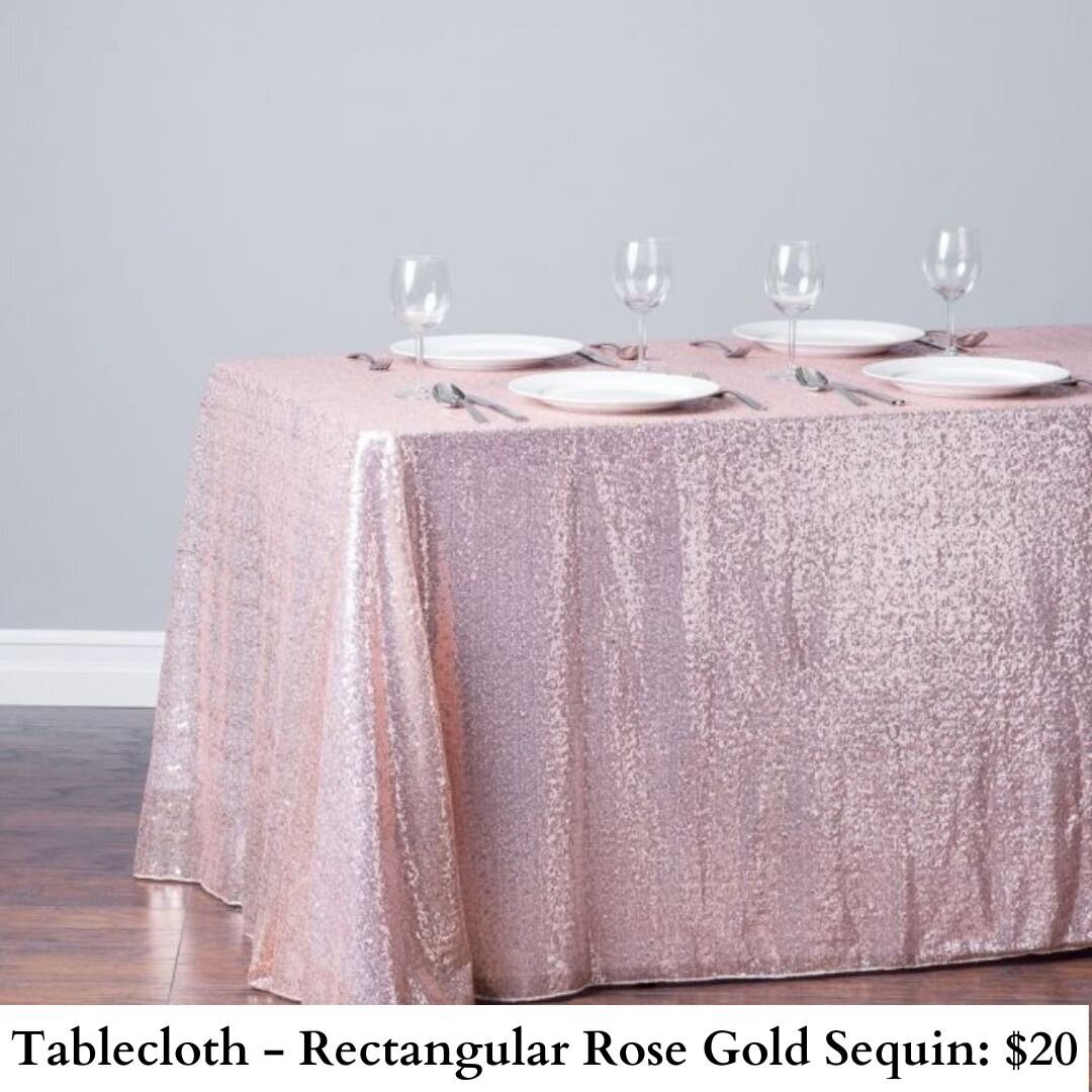 Tablecloth-Rectangular Rose Gold Sequin-693
