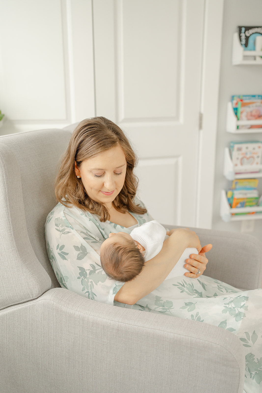 mom adores baby during Haymarket, VA newborn session