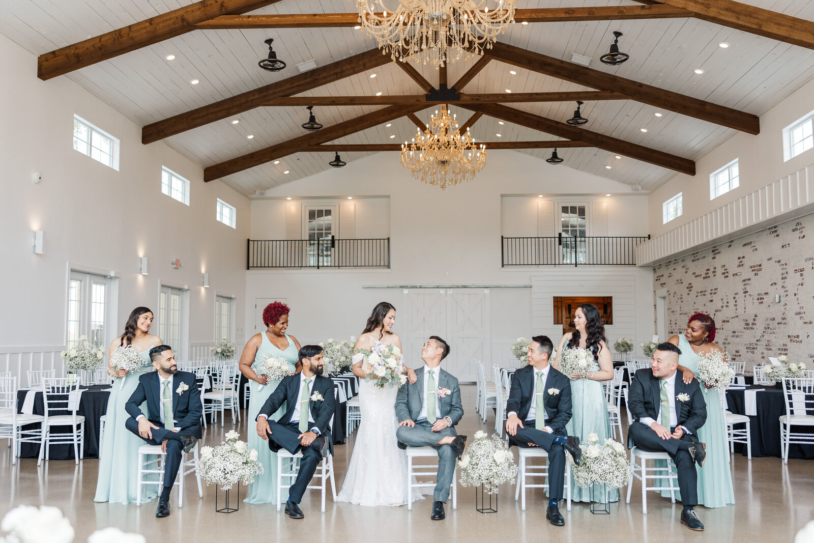 Bride and groom photoshoot with bridal party pre wedding