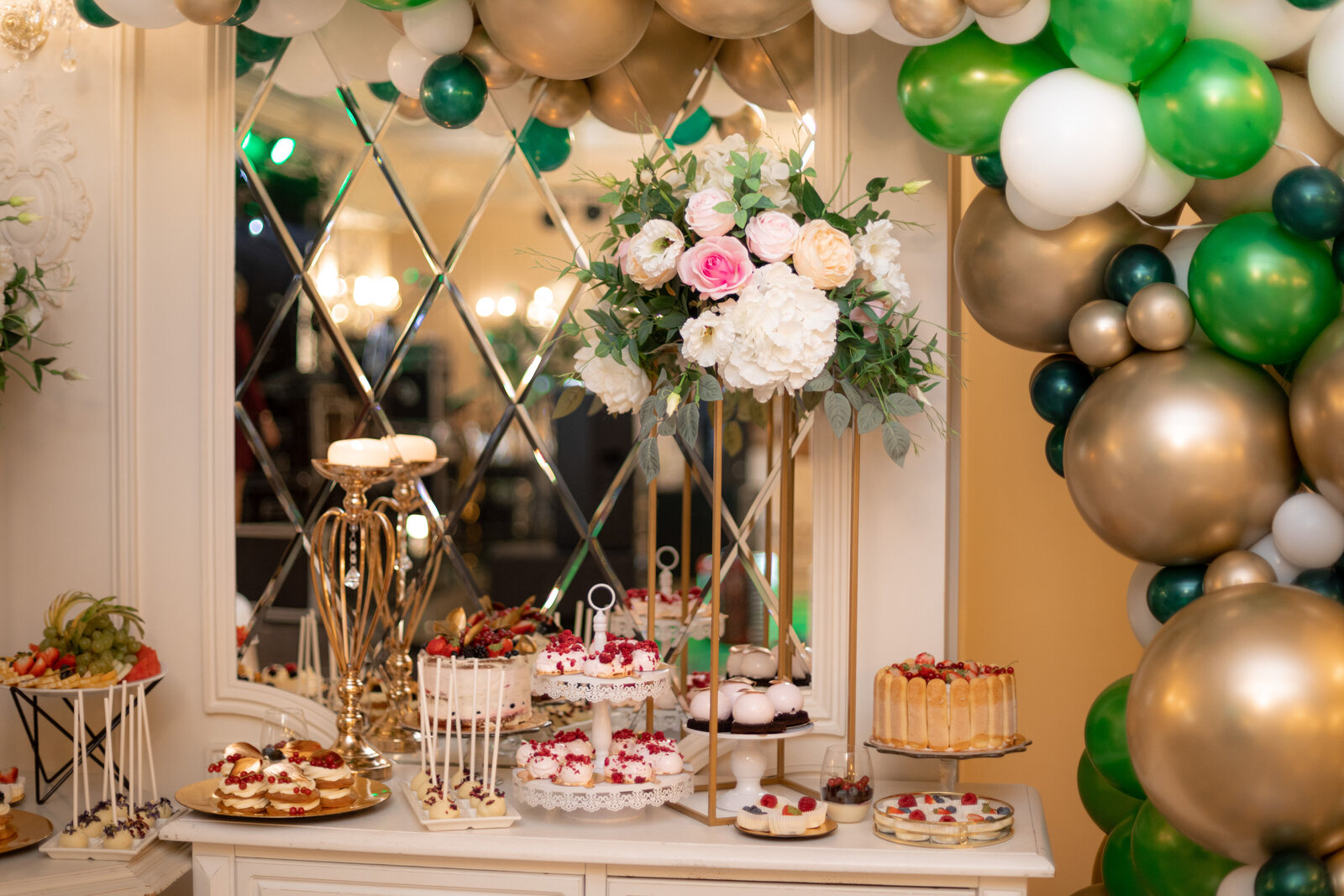Sweets Table and Balloon Garland from Essence of Flair