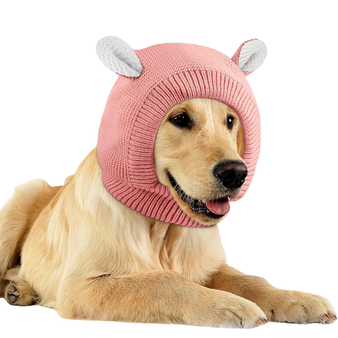 knitted noise reduction dog hat 