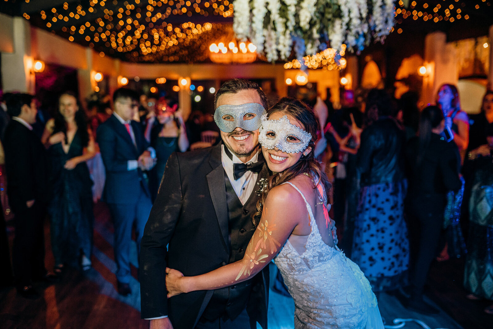 masquerade style wedding in costa rica