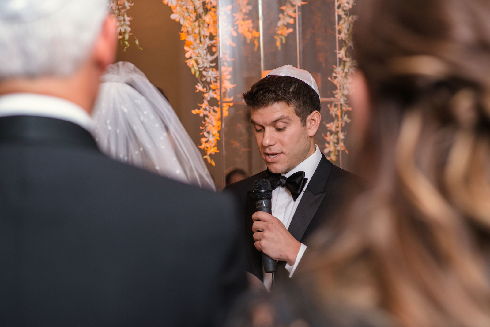 groom reciting his vows during ceremony at Glen Head Country Club
