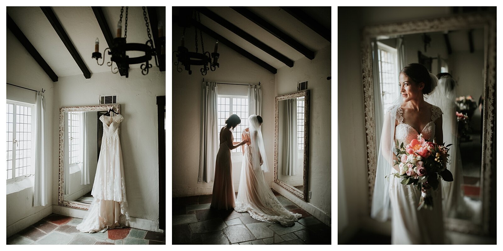 Louisville Kentucky wedding photographer captures emotional getting ready moments at Yew Dell Botanical Gardens.
