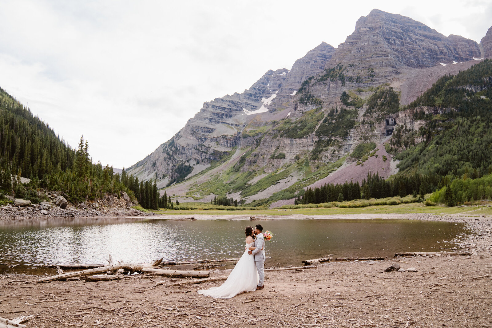 Colorado Elopement Photographer and Videographer at Maroon Bells Amphitheater in Aspen, Colorado