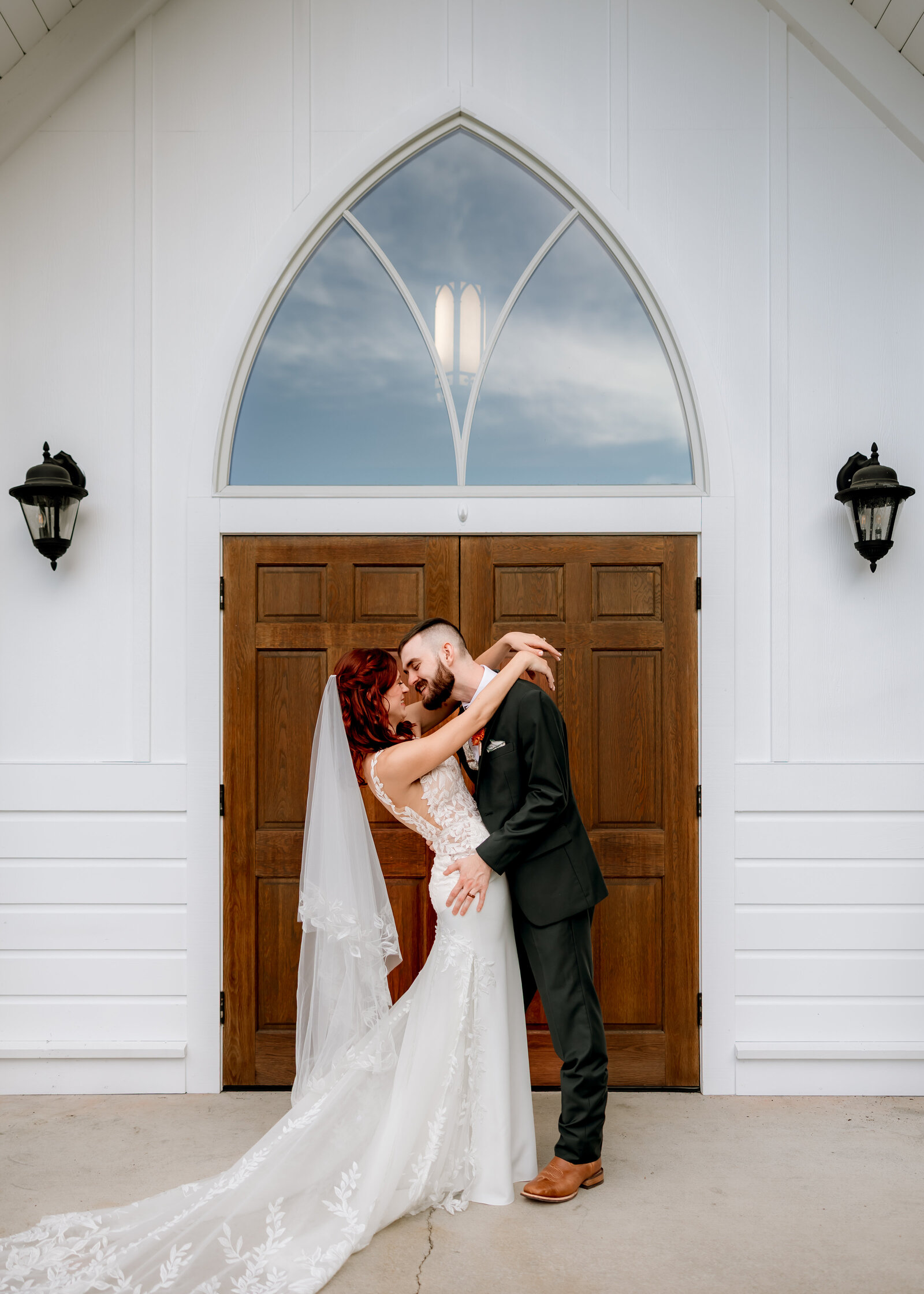 Couple getting married at the Chapel at the Abernethy Center in Oregon City.