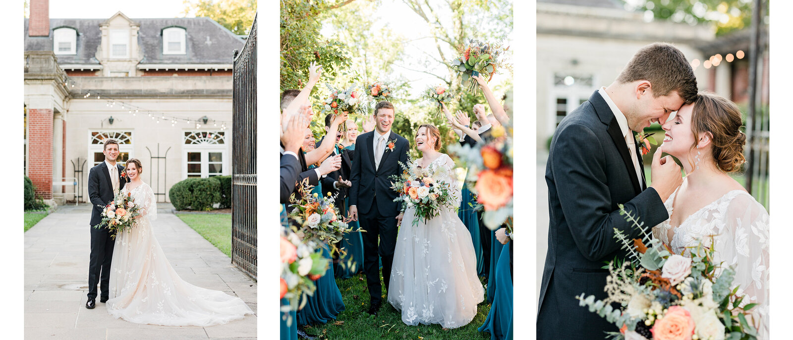 Louisville Kentucky wedding photographer captures romantic Gardencourt wedding portraits.