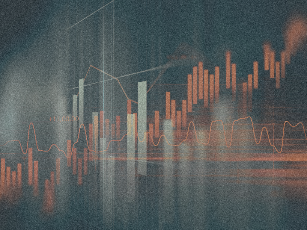 Abstract image of orange financial charts and graphs symbolizing overachievement and constant striving, used to represent the theme of the Overachiever’s Audit self-reflection by Dr. Tanner Wallace and CPTSD Medicine.