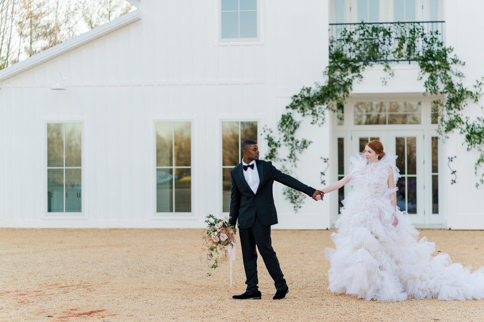 Dramatic portrait from styled shoot at Ivy Rose barn wedding venue in Virginia