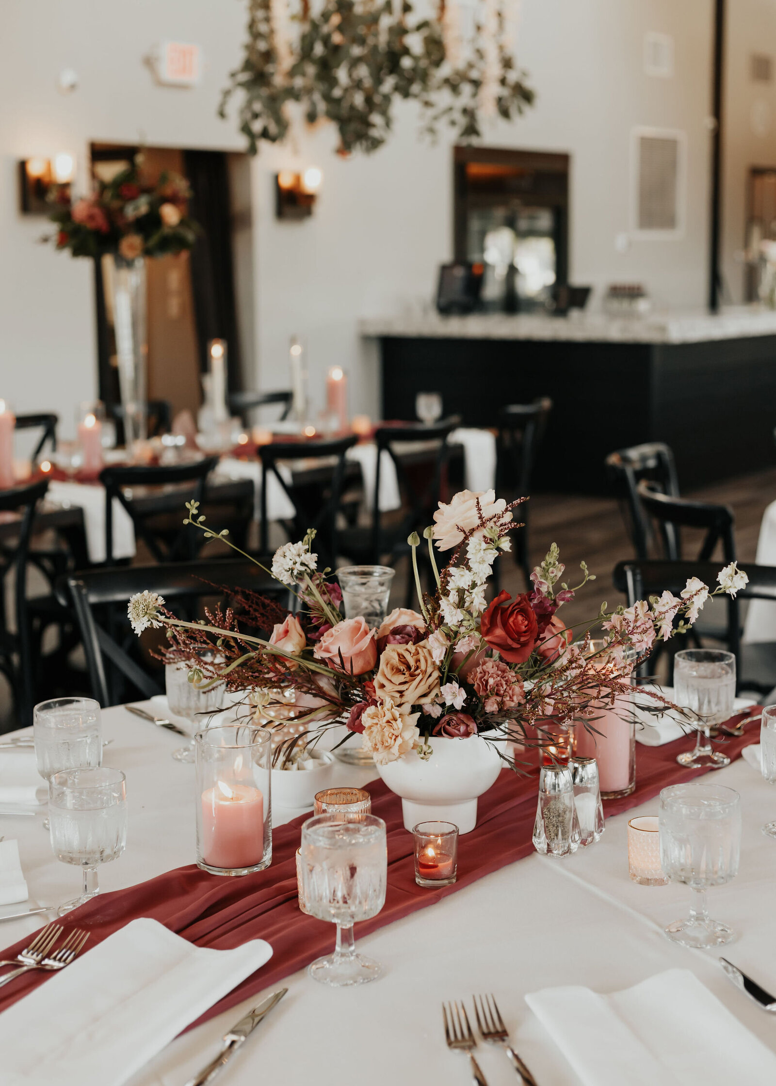 reception-table-decor-candles-rust-pink-floral
