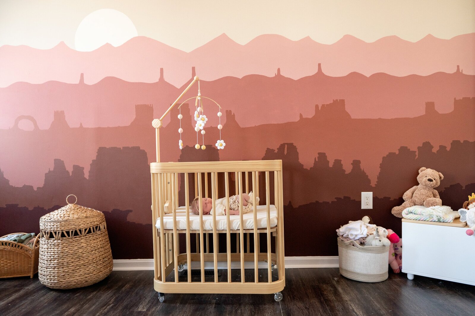 baby in nursery crib in Baltimore, Maryland home