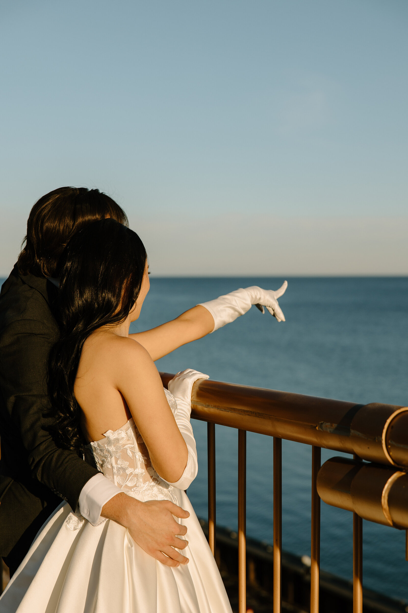 elegant bride at lake