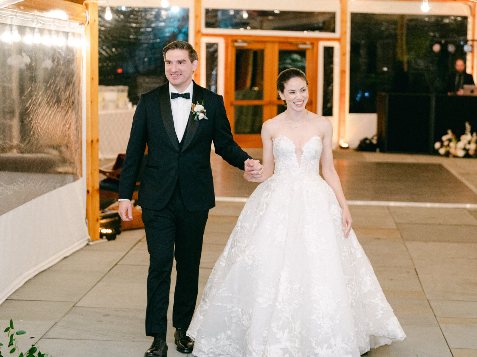 Bride and Groom entrance into tent.