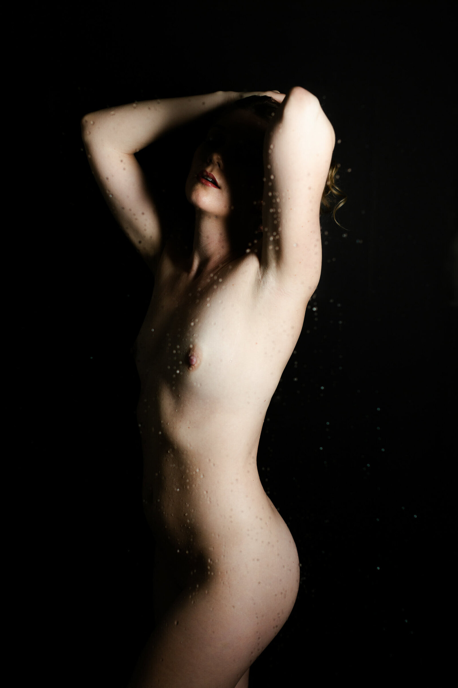 sexy woman boudoir in shower