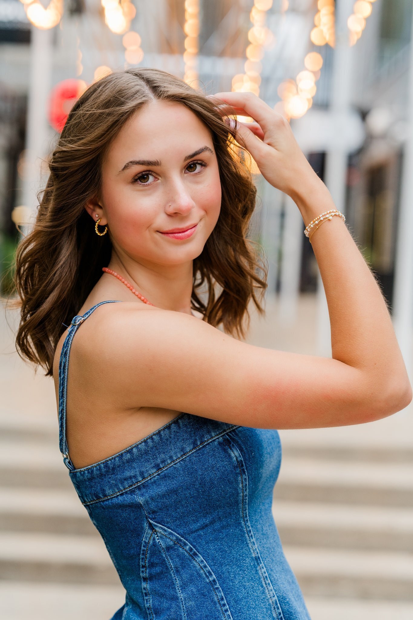 Canyon High School Senior posing in downtown austin