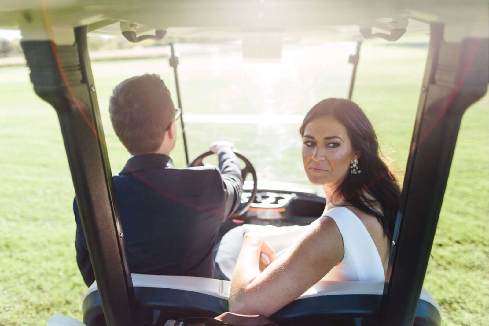 Golf Club Wedding Portrait of Bride and Groom Michigan Destination Luxury Wedding