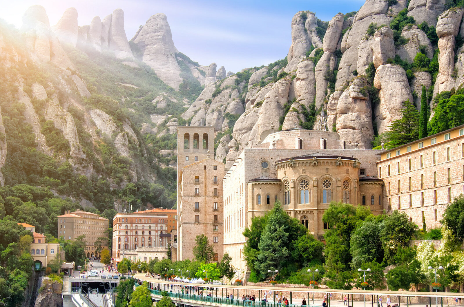 Santa Maria de Montserrat is a Benedictine abbey located on the mountain of Montserrat.