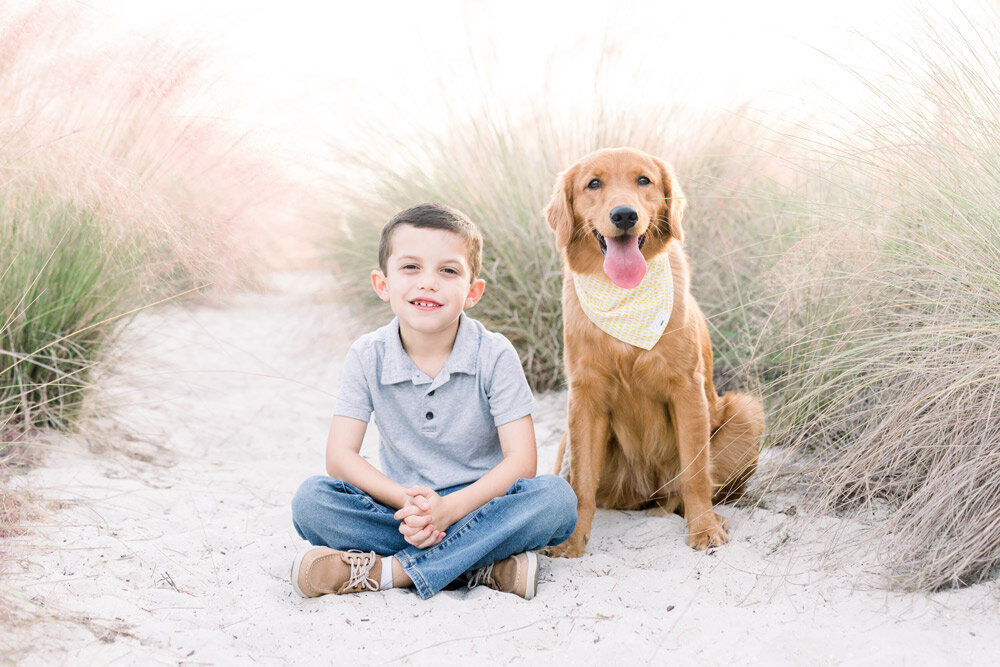 Boy with a Dog Tampa Family Photographer
