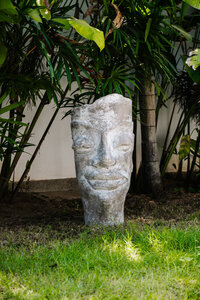 Face made out of stone.