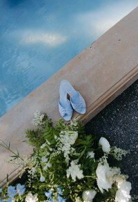 Wedding Photography detail shot of wedding shoes, Wedding details. Blue shoes. Something blue.